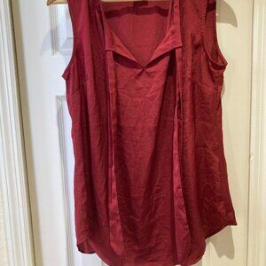 cabi solid women's top red size s